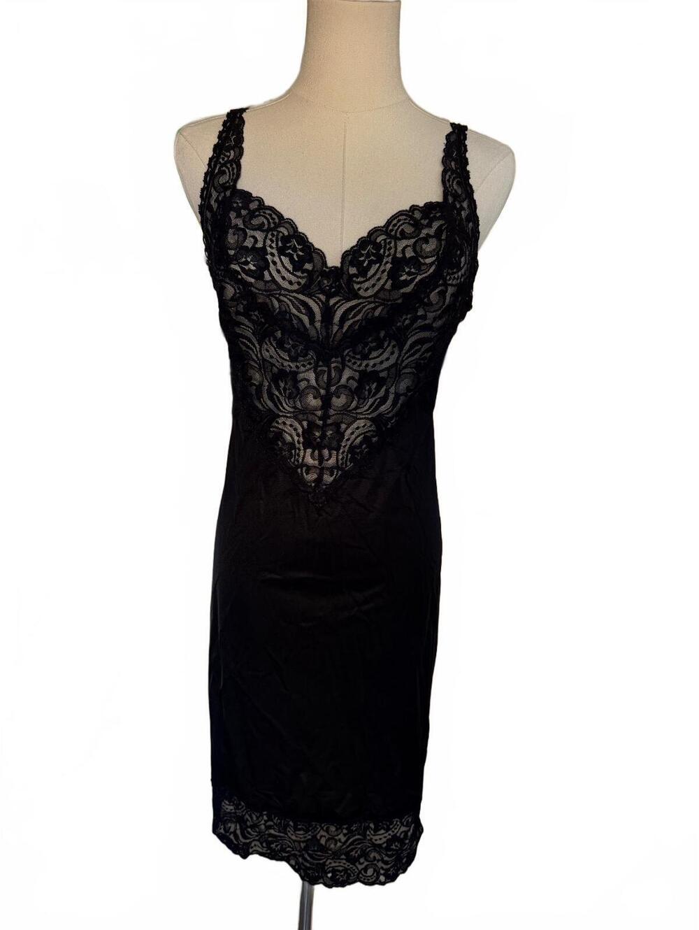 Elegant Black Lace Slip Dress